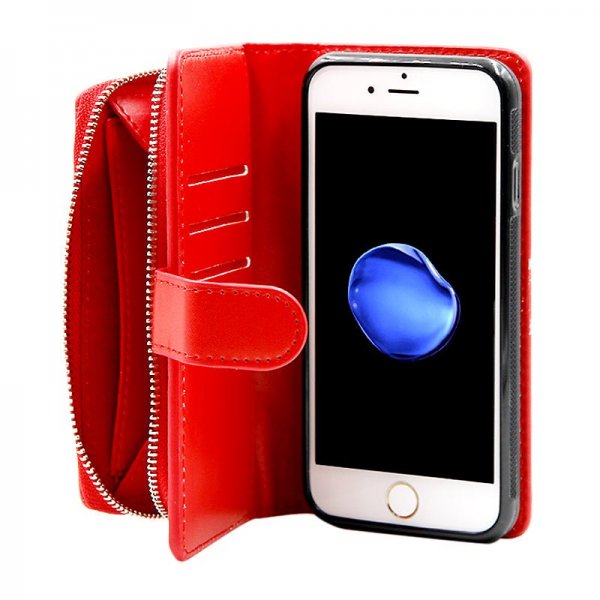 iPhone 6/6S Etui Detachable Wallet Case Rød