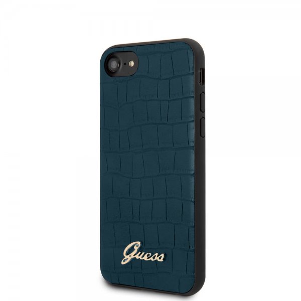 Guess iPhone 7/8/SE Deksel Croco Blå