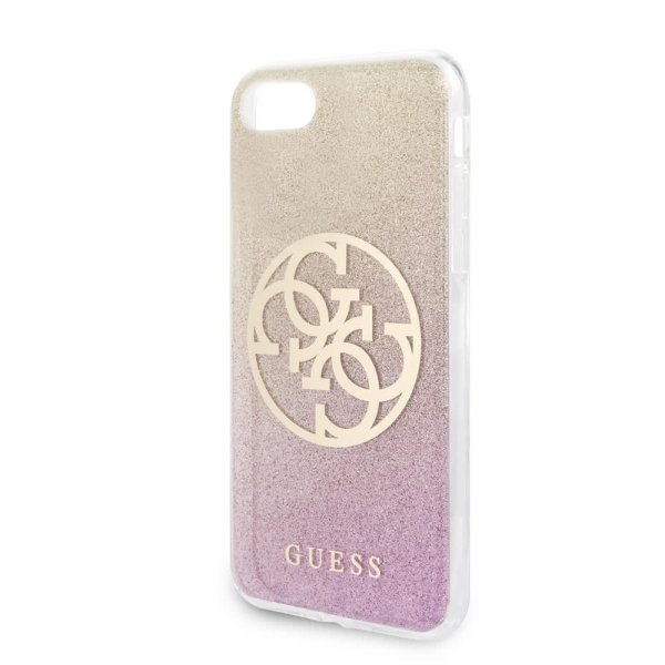 Guess iPhone 7/8/SE Deksel Glitter Circle Rosegull