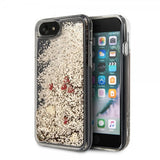 Guess iPhone 7/8/SE Deksel Glitter Floating Hearts Gull