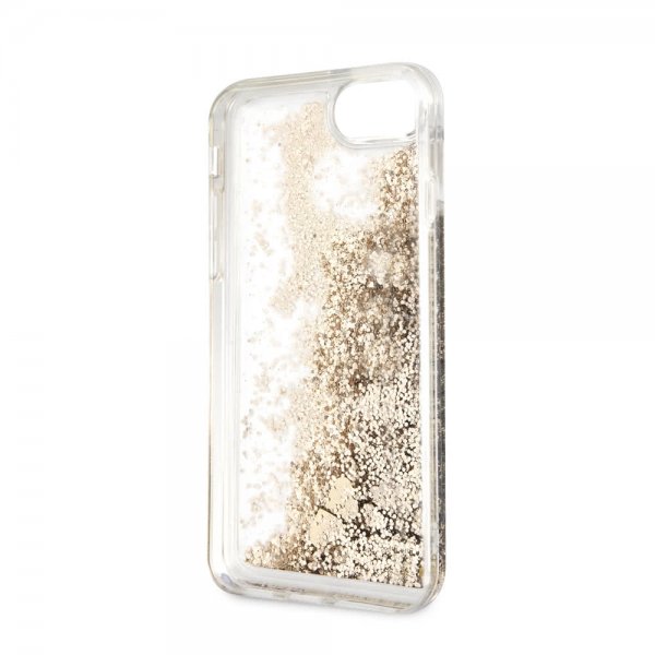 Guess iPhone 7/8/SE Deksel Glitter Floating Hearts Gull