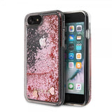 Guess iPhone 7/8/SE Deksel Glitter Floating Hearts Rosa