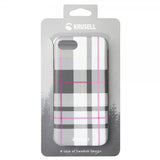 Krusell iPhone 7/8/SE Deksel Limited Cover Plaid Light Grey