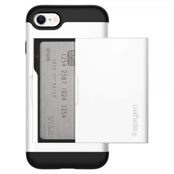 Spigen iPhone 7/8/SE Deksel Slim Armor CS Jet White