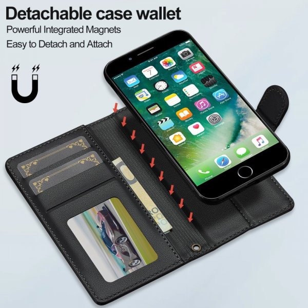 Lc.Imeeke iPhone 7/8/SE Etui Avtagbart Deksel L2 Series MagSafe Svart