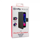 Celly iPhone 6/6S/7/8/SE Etui Wally Wallet Case Svart