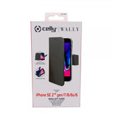 Celly iPhone 6/6S/7/8/SE Etui Wally Wallet Case Svart