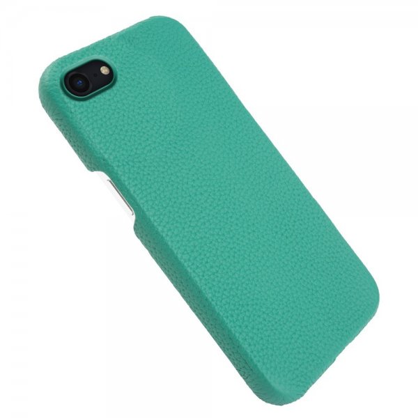 iPhone 7/8/SE Deksel Ekte Skinn MagSafe Cyan