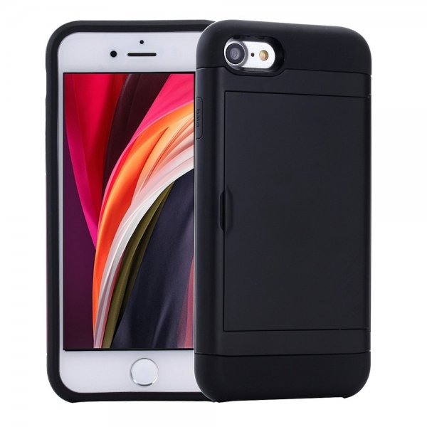 iPhone 7/8/SE Deksel Card Slide Svart