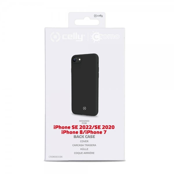 Celly iPhone 7/8/SE Deksel CROMO Svart