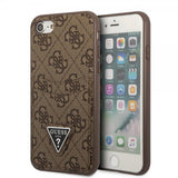 Guess iPhone 7/8/SE Deksel Double Cardslot Metal Triangle Brun