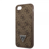 Guess iPhone 7/8/SE Deksel Double Cardslot Metal Triangle Brun