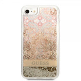 Guess iPhone 7/8/SE Deksel Liquid Glitter Paisley Pattern Gull