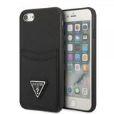Guess iPhone 7/8/SE Deksel Saffiano Double Cardslot Svart