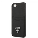 Guess iPhone 7/8/SE Deksel Saffiano Double Cardslot Svart