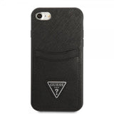 Guess iPhone 7/8/SE Deksel Saffiano Double Cardslot Svart