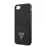 Guess iPhone 7/8/SE Deksel Saffiano Double Cardslot Svart