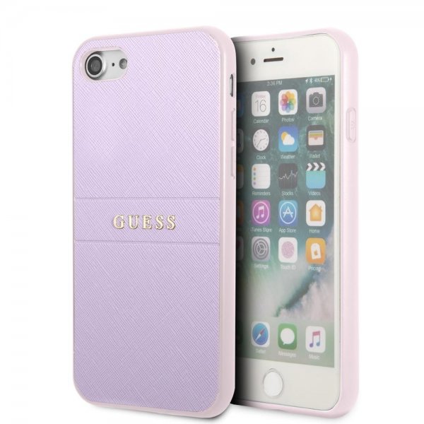 Guess iPhone 7/8/SE Deksel Saffiano Metal Logo Lilla