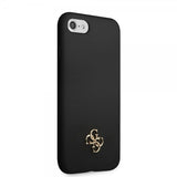 Guess iPhone 7/8/SE Deksel Silicone Metal Logo 4G Svart