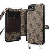 Guess iPhone 7/8/SE Deksel Crossbody Cardslot Cover Brun