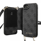 Guess iPhone 7/8/SE Deksel Crossbody Cardslot Cover Grå