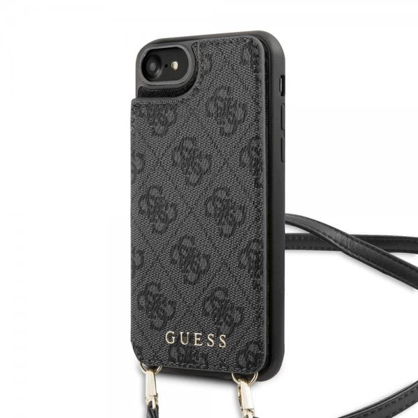 Guess iPhone 7/8/SE Deksel Crossbody Cardslot Cover Grå