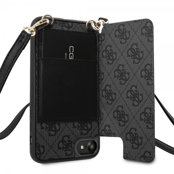 Guess iPhone 7/8/SE Deksel Crossbody Cardslot Cover Grå