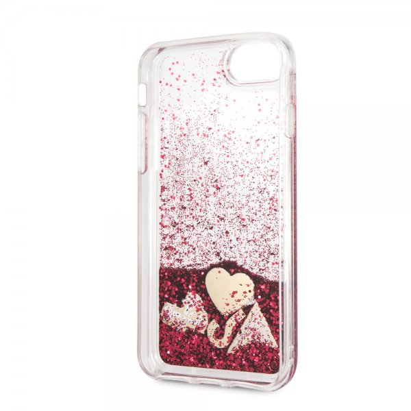 Guess iPhone 7/8/SE Deksel Glitter Hearts Rød
