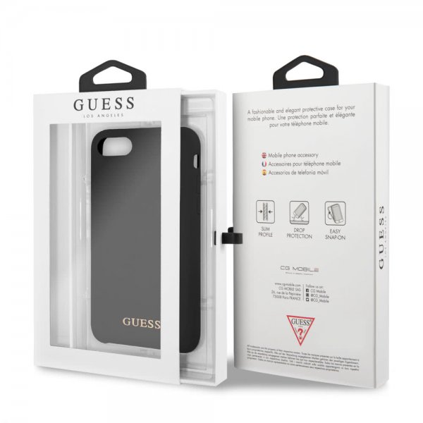 Guess iPhone 7/8/SE Deksel Silikoni Logo Svart