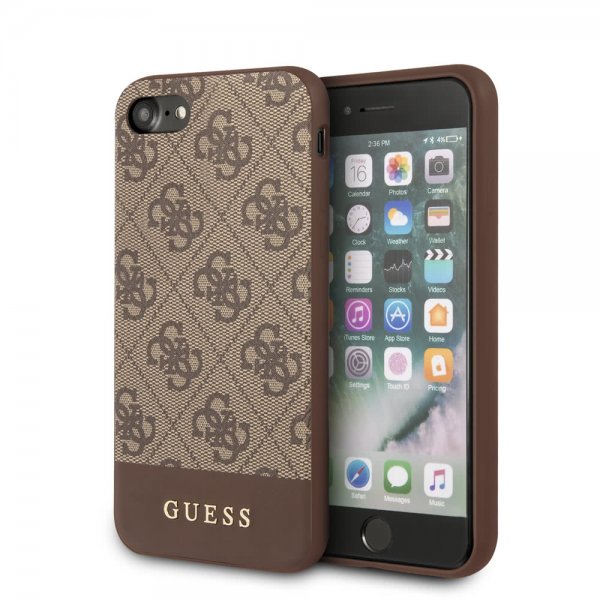Guess iPhone 7/8/SE Deksel Stripe Cover Brun