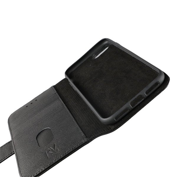 Rvelon iPhone 7/8/SE Etui Ekte Skinn Svart