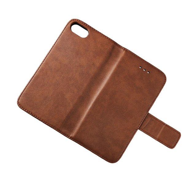 Rvelon iPhone 7/8/SE Etui Ekte skinn Kortlommer Brun