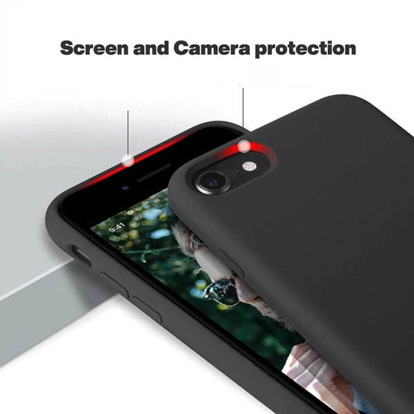 Rvelon iPhone 7/8/SE Deksel Silikon Svart