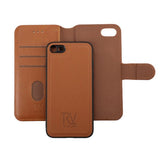 Rvelon iPhone 7/8/SE Etui Detachable Wallet Case Brun