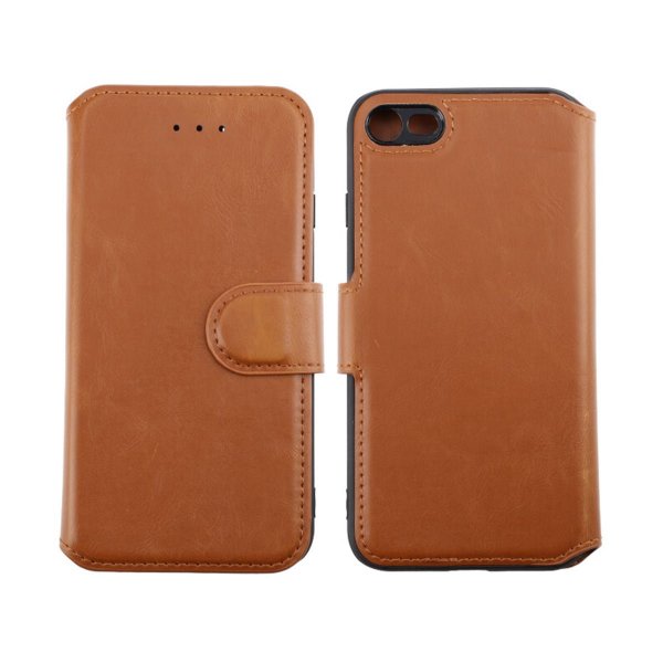 Rvelon iPhone 7/8/SE Etui Utbrettbar Kortlomme Brun