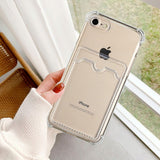 iPhone 7/iPhone 8/iPhone SE 2020/iPhone SE 2022 Deksel Kortholder Støtsikker Transparent