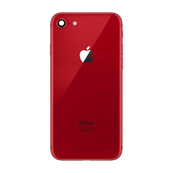 iPhone 8 bakside med komplett ramme - rød