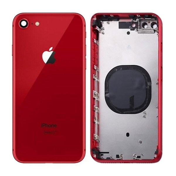 iPhone 8 bakside med komplett ramme - rød