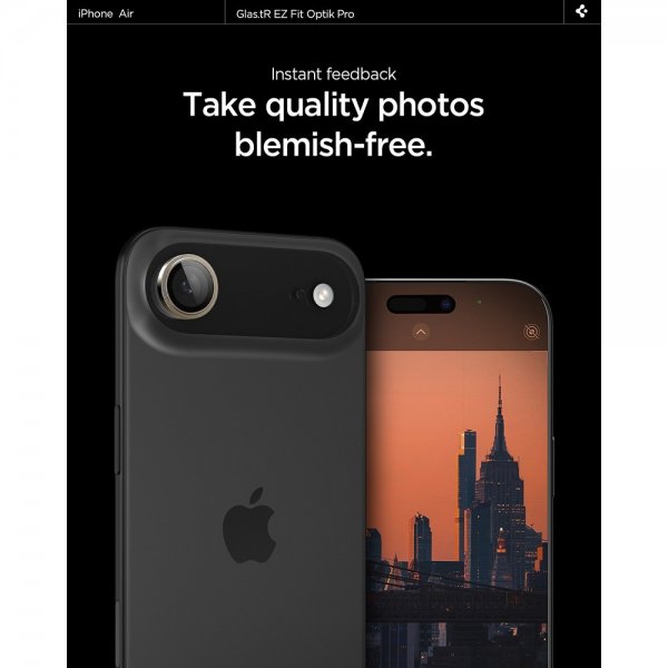 Spigen iPhone Air Kamerabeskytter GLAS.tR EZ Fit Optik Pro 2-pakning Gull
