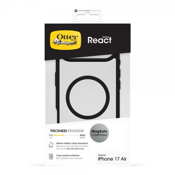 Otterbox iPhone Air Deksel React MagSafe Black Crystal