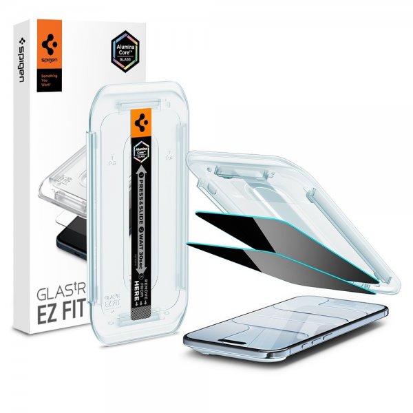 Spigen iPhone Air Skjermbeskytter GLAS.tR EZ Fit Privacy 2-pakning