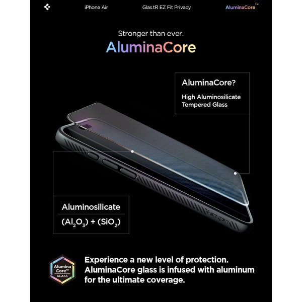 Spigen iPhone Air Skjermbeskytter GLAS.tR EZ Fit Privacy 2-pakning