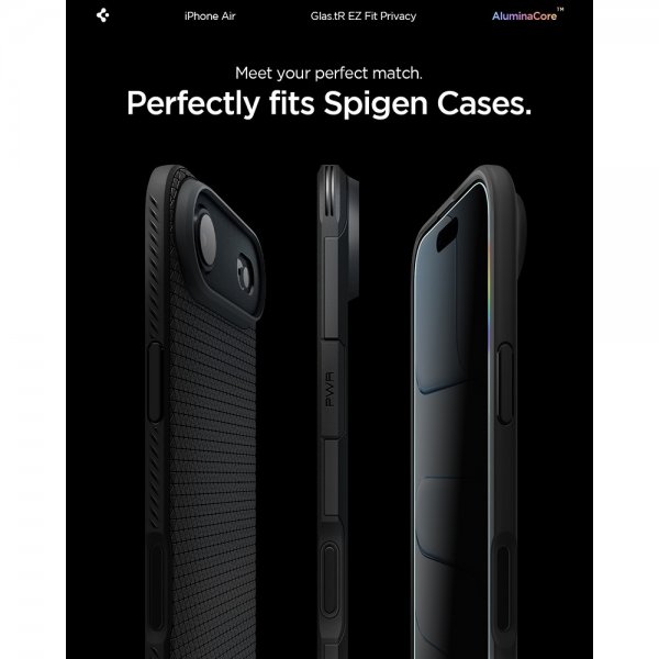 Spigen iPhone Air Skjermbeskytter GLAS.tR EZ Fit Privacy 2-pakning