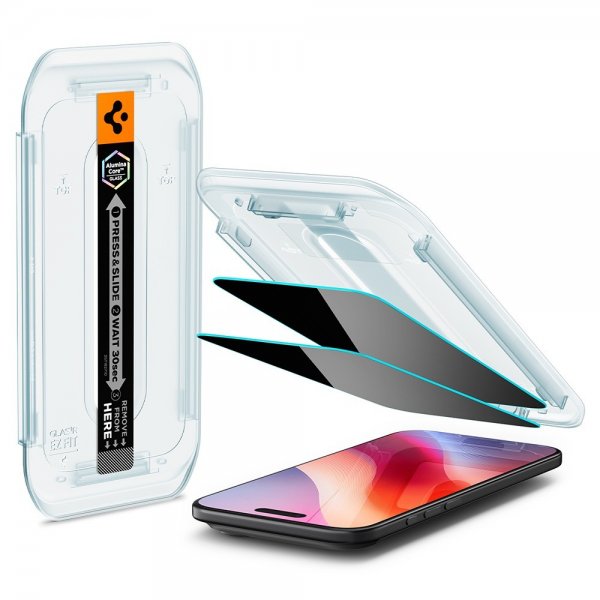 Spigen iPhone Air Skjermbeskytter GLAS.tR EZ Fit Privacy 2-pakning