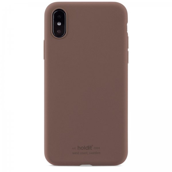 holdit iPhone X/Xs Deksel Silikon Dark Brown