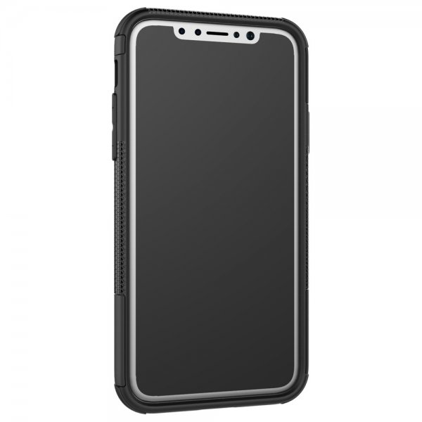 iPhone X/Xs Deksel Stativ Stötsäkert Svart