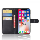 iPhone X/Xs Etui Litchi Svart