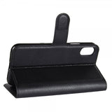 iPhone X/Xs Etui Litchi Svart