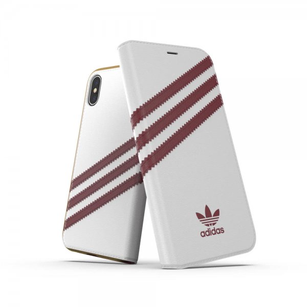 Adidas iPhone X/Xs Etui OR Booklet Case SS20 Burgundy White