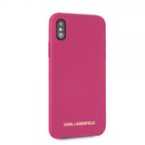 Karl Lagerfeld iPhone X/Xs Deksel Silikon LageRFeld Gull Logo Magenta